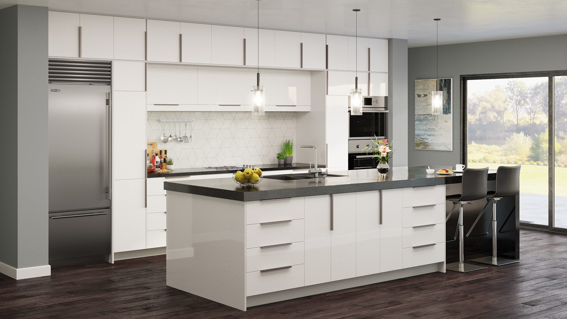 Wholesale RTA Wall Cabinets of Palermo Gloss White for Kitchen Cabinets