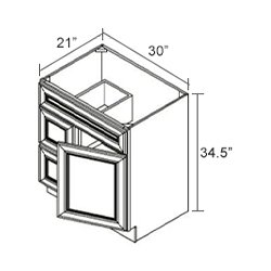 Vanity Sink Bases-1 Dummy Drawer Face 2 Drawer Right