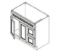 Vanity Sink Bases-1 Dummy Drawer Face 2 Door 2 Drawer Left