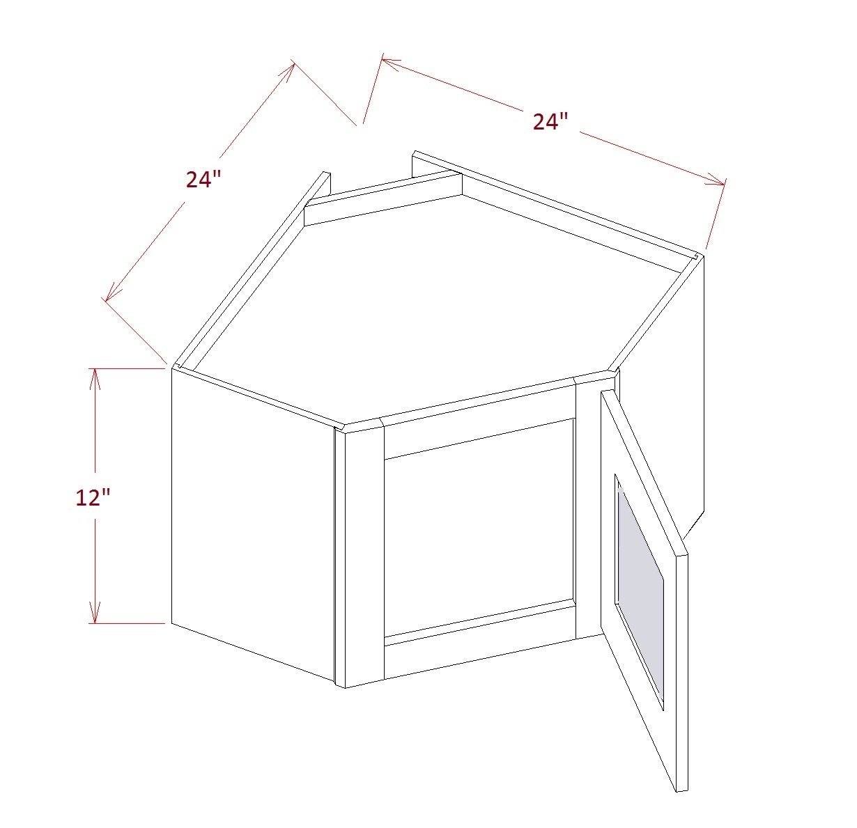 Diagonal Corner Stacker Wall Cabinets