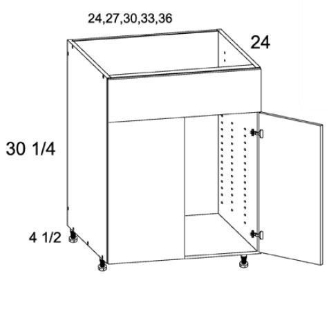Two Door Single False Drawer Front Sink Base