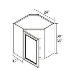 Diagonal Corner Wall Cabinet-1 Door 2 Shelf