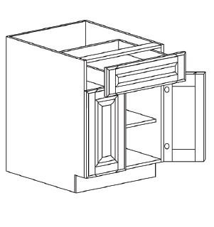 B42 - RTA Concord Polar White - Base Cabinet - Double Door/Double Draw -  Wholesale Cabinet Supply